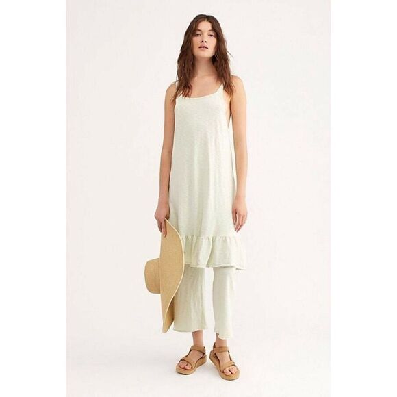 NEW FREE PEOPLE FP BEACH Sz XS DREAM OF YOU 2 PIECE MAXI TUNIC TOP & PANT SET - Picture 1 of 3